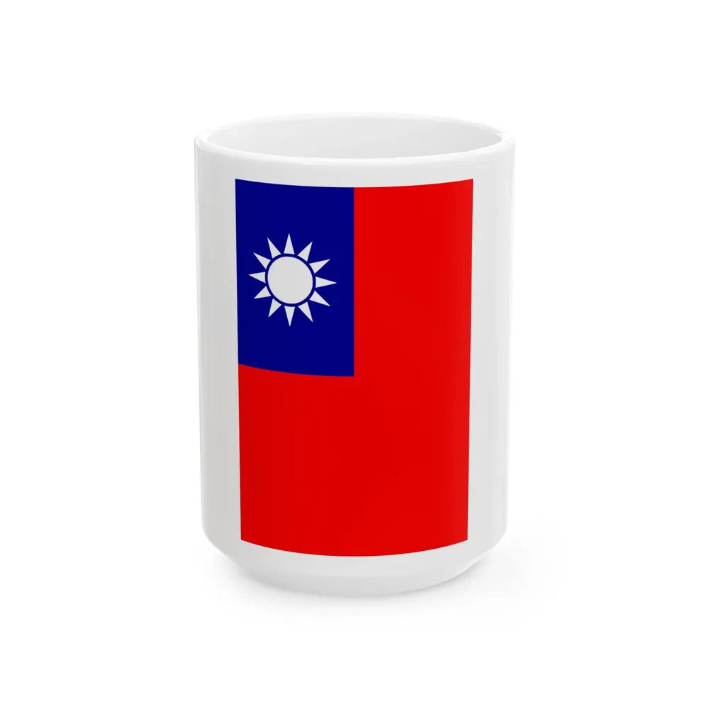 Vertical Flag of the Republic of China (China) White Coffee Mug 15oz - Go Mug Yourself