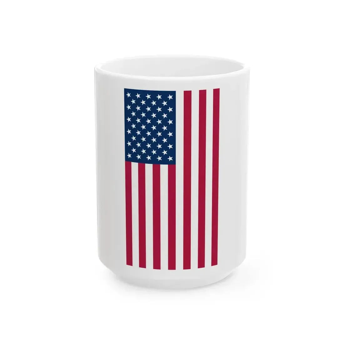 Vertical United States Flag (United States) White Coffee Mug 15oz - Go Mug Yourself