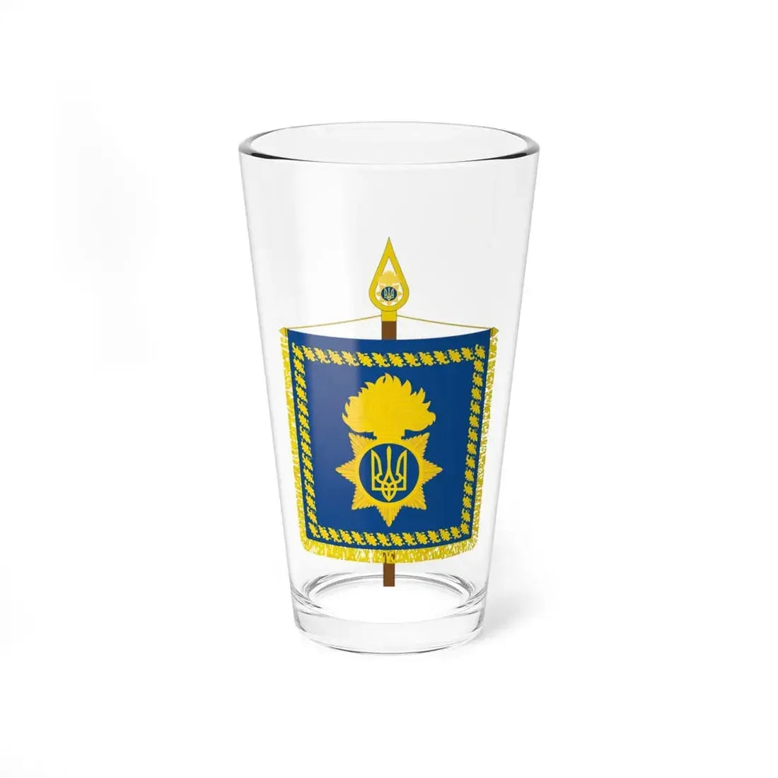 Vexillum of the Head of the National Guard of Ukraine (Ukraine) Pint Glass 16oz 16oz - Go Mug Yourself
