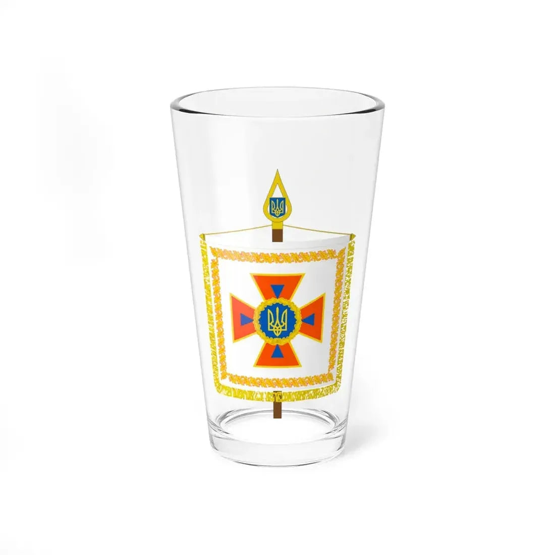 Vexillum of the Head of the State Emergency Service of Ukraine (Ukraine) Pint Glass 16oz 16oz - Go Mug Yourself