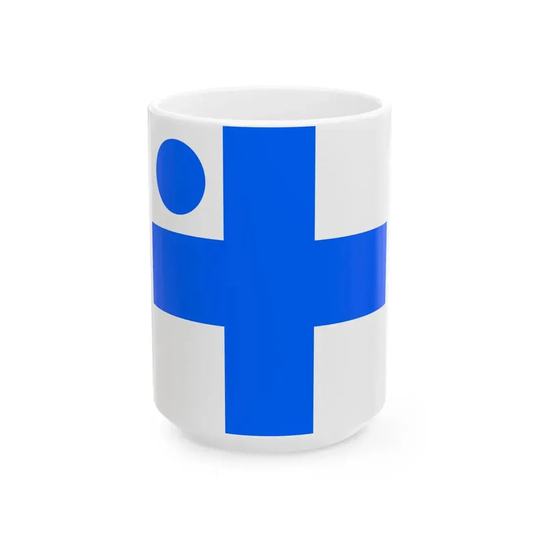 Vice Admirals Flag of Finland 1919 (Finland) White Coffee Mug 15oz - Go Mug Yourself