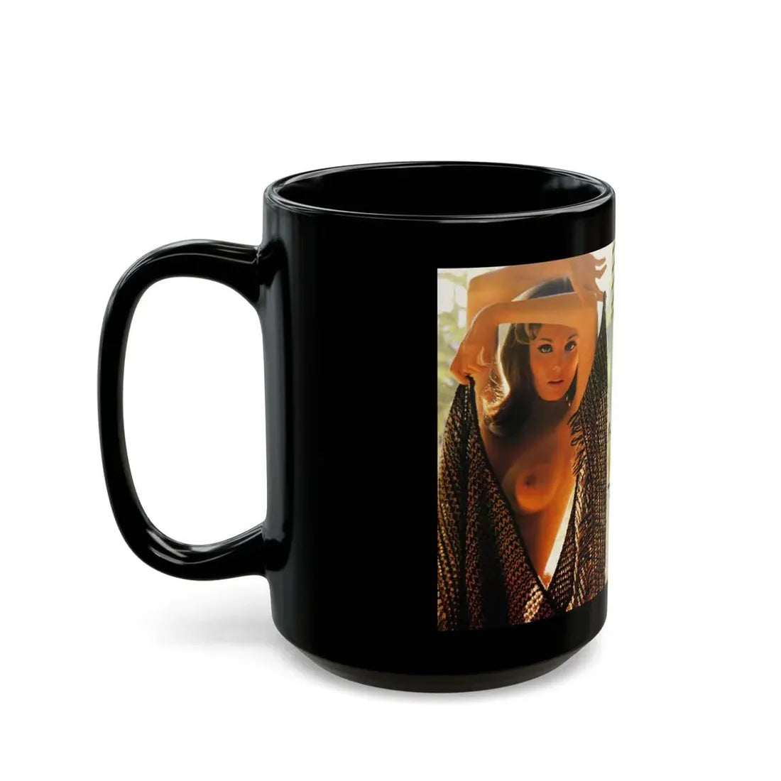 Victoria Vetri #105 - Topless (Vintage Female Icon) Black Coffee Mug - Go Mug Yourself