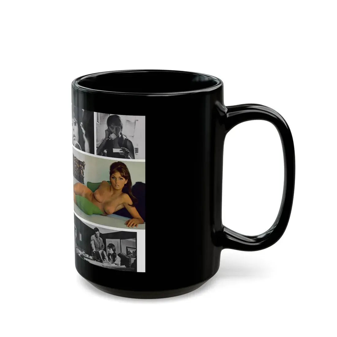 Victoria Vetri #125 - 2 Topless Photos (Vintage Female Icon) Black Coffee Mug - Go Mug Yourself