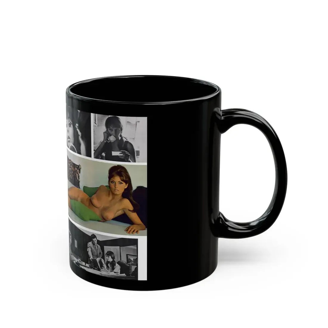 Victoria Vetri #125 - 2 Topless Photos (Vintage Female Icon) Black Coffee Mug - Go Mug Yourself