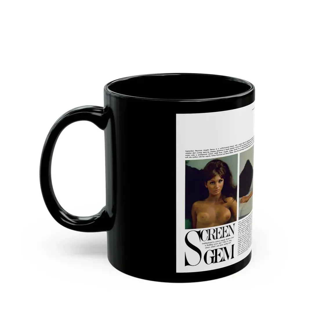 Victoria Vetri #125 - 2 Topless Photos (Vintage Female Icon) Black Coffee Mug - Go Mug Yourself