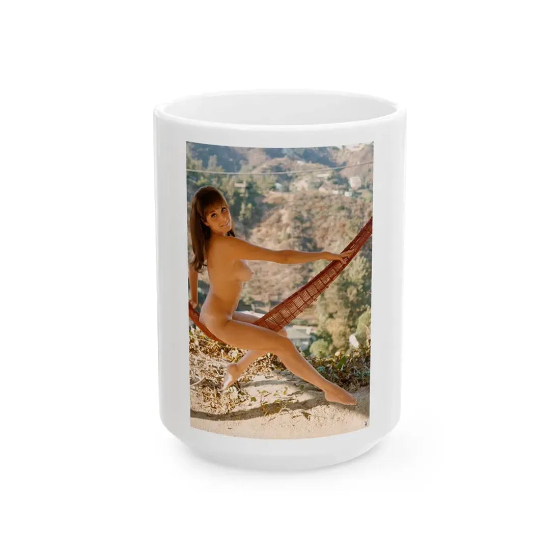 Victoria Vetri #131 - Topless (Vintage Female Icon) White Coffee Mug 15oz - Go Mug Yourself