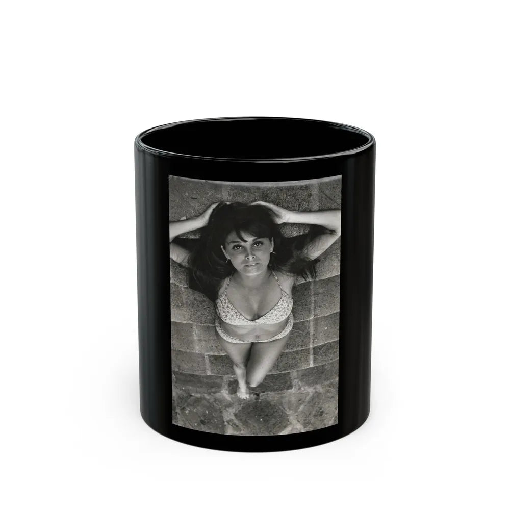 Victoria Vetri #147 (Vintage Female Icon) Black Coffee Mug-11oz-Go Mug Yourself