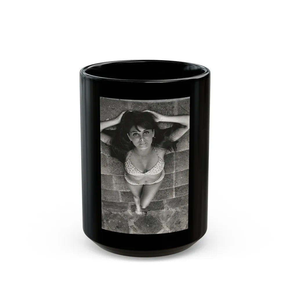 Victoria Vetri #147 (Vintage Female Icon) Black Coffee Mug-15oz-Go Mug Yourself