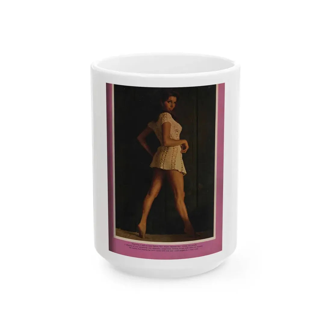 Victoria Vetri #48 - Playboy Mag. May '68 - 1 Photo & Caption (Vintage Female Icon) White Coffee Mug 15oz - Go Mug Yourself