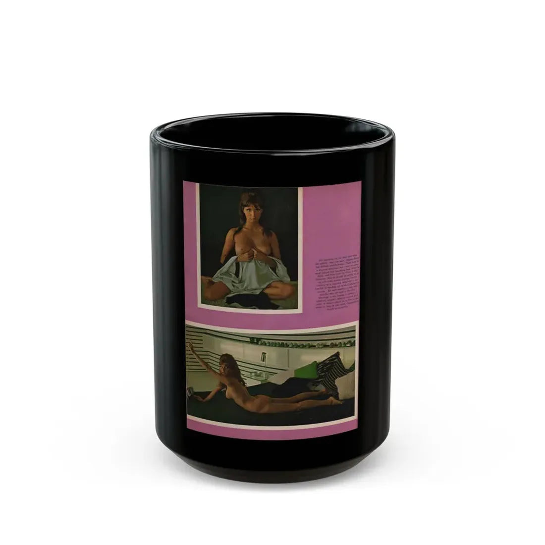 Victoria Vetri #53 - Playboy Mag. May '68 - 2 Topless Photos (Vintage Female Icon) Black Coffee Mug 15oz - Go Mug Yourself