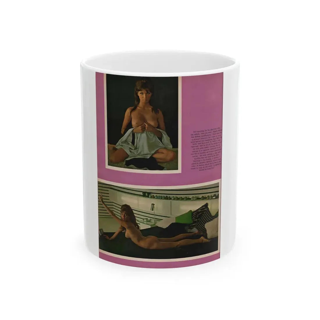 Victoria Vetri #53 - Playboy Mag. May '68 - 2 Topless Photos (Vintage Female Icon) White Coffee Mug 11oz - Go Mug Yourself