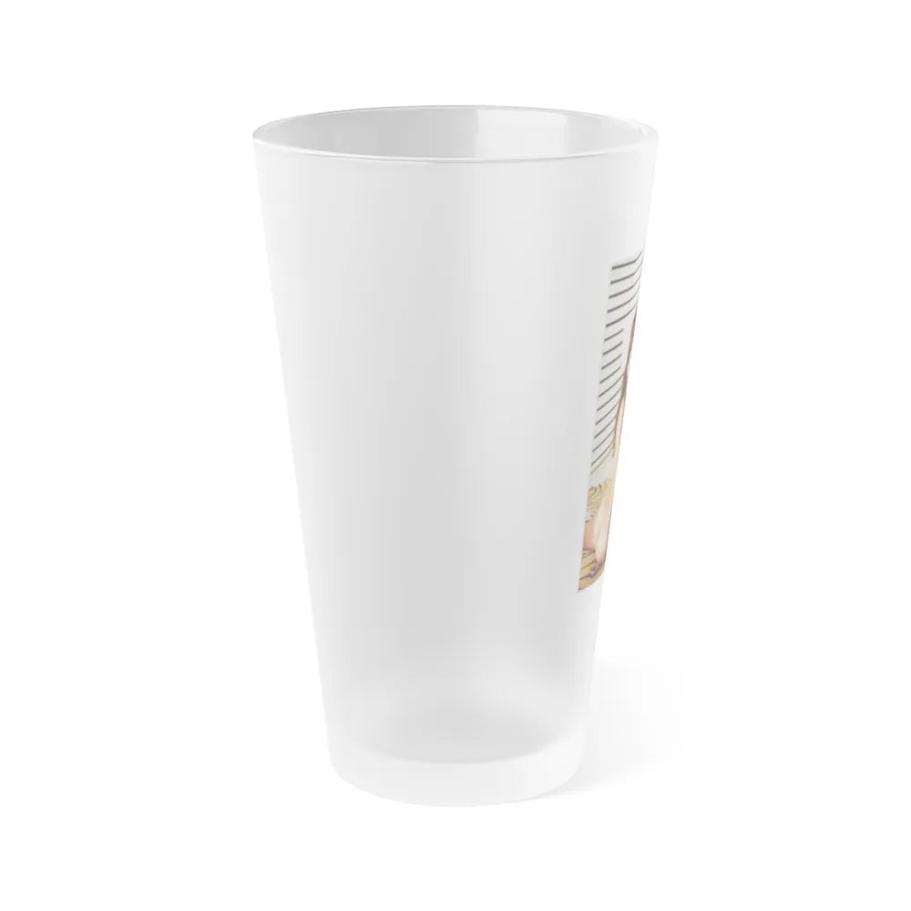 Victoria Vetri #76 - Nude (Vintage Female Icon) Frosted Pint Glass 16oz-Go Mug Yourself
