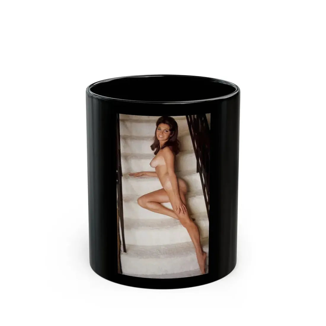 Victoria Vetri #88 - Topless (Vintage Female Icon) Black Coffee Mug 11oz - Go Mug Yourself
