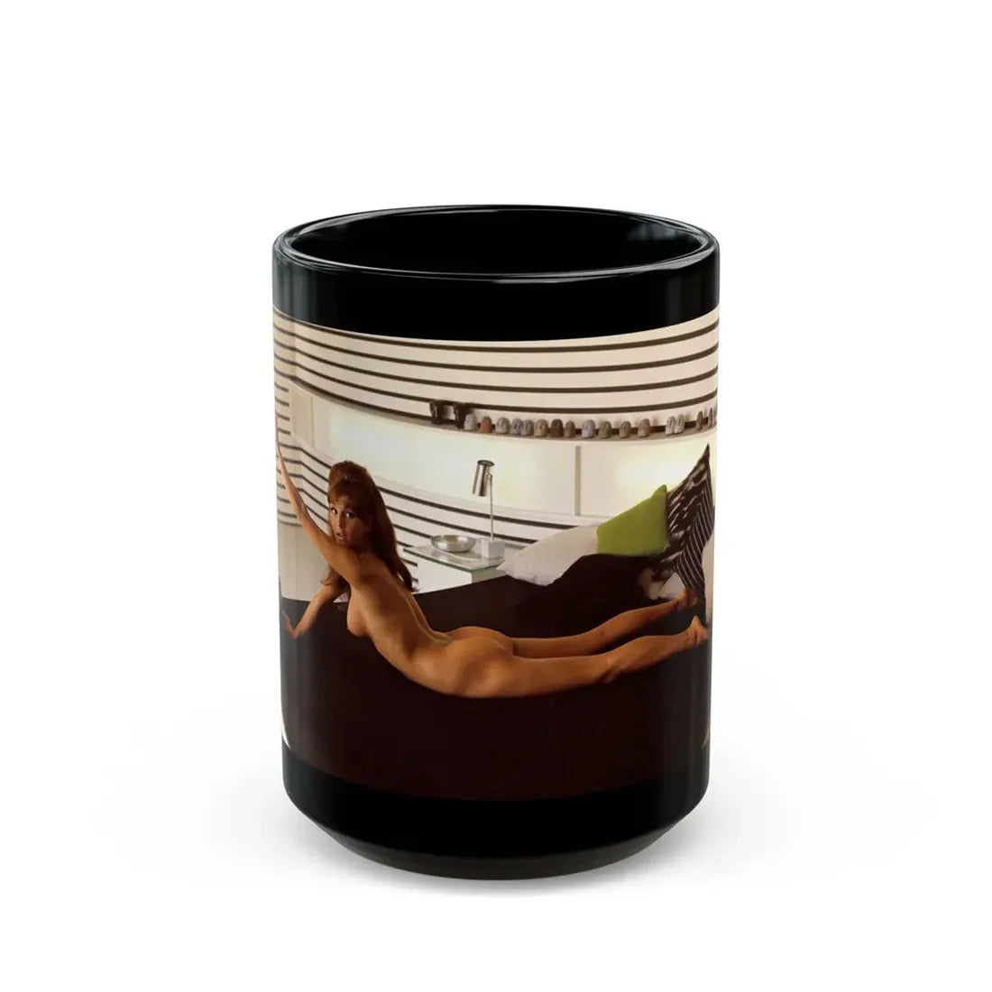 Victoria Vetri #97 - Nude (Vintage Female Icon) Black Coffee Mug 15oz - Go Mug Yourself