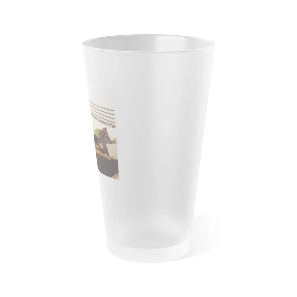 Victoria Vetri #97 - Nude (Vintage Female Icon) Frosted Pint Glass 16oz-Go Mug Yourself