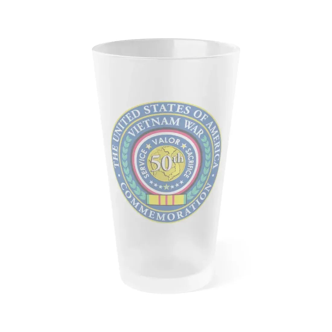 Vietnam War Commemoration 50th Anniversary - Frosted Pint Glass 16oz 16oz Frosted - Go Mug Yourself