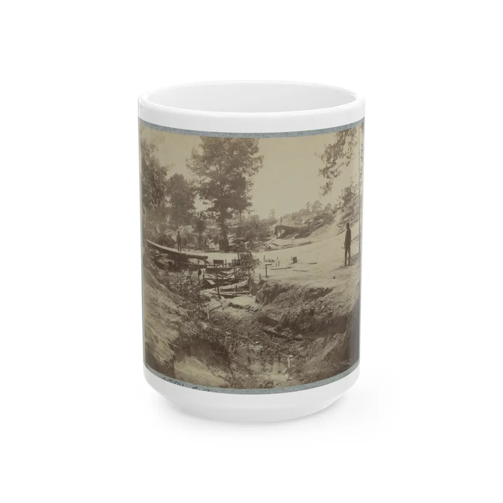View Of Bombproof Tents Occupied By U.S. Colored Troops In Front Of Petersburg, Va., August 7, 1864 (U.S. Civil War) White Coffee Mug-15oz-Go Mug Yourself