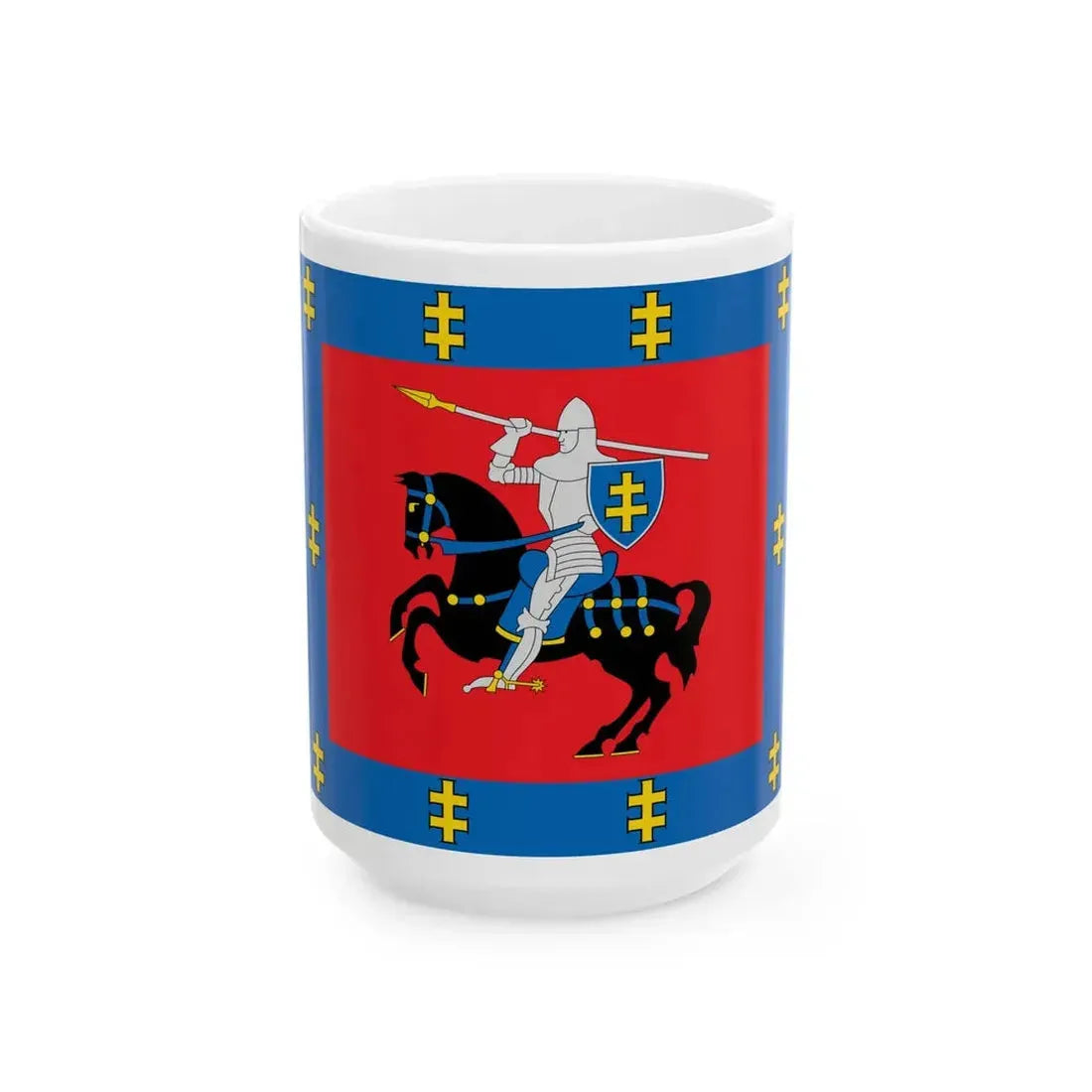 Vilnius County flag (Lithuania) White Coffee Mug 15oz - Go Mug Yourself