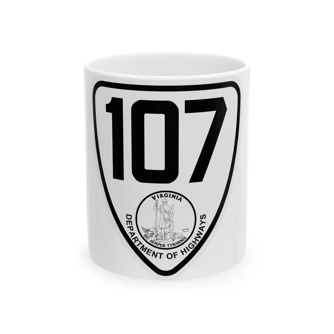 Virginia 107 1924 (Virginia) (Road Sign) White Coffee Mug 11oz - Go Mug Yourself