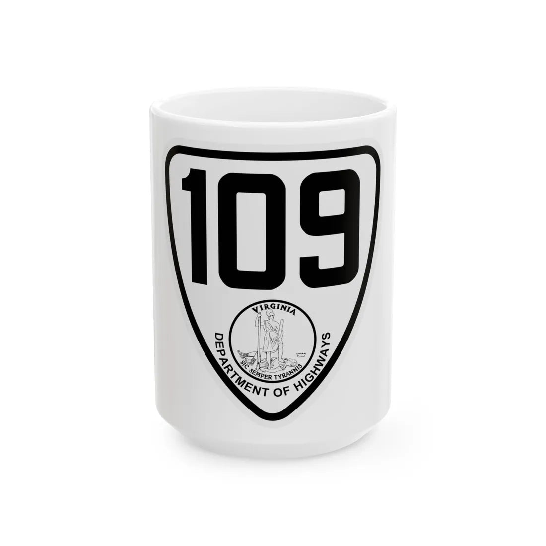 Virginia 109 1924 (Virginia) (Road Sign) White Coffee Mug 15oz - Go Mug Yourself