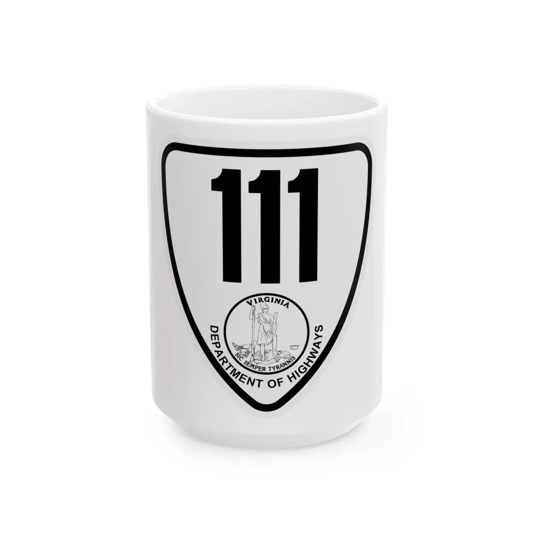 Virginia 111 1924 (Virginia) (Road Sign) White Coffee Mug 15oz - Go Mug Yourself