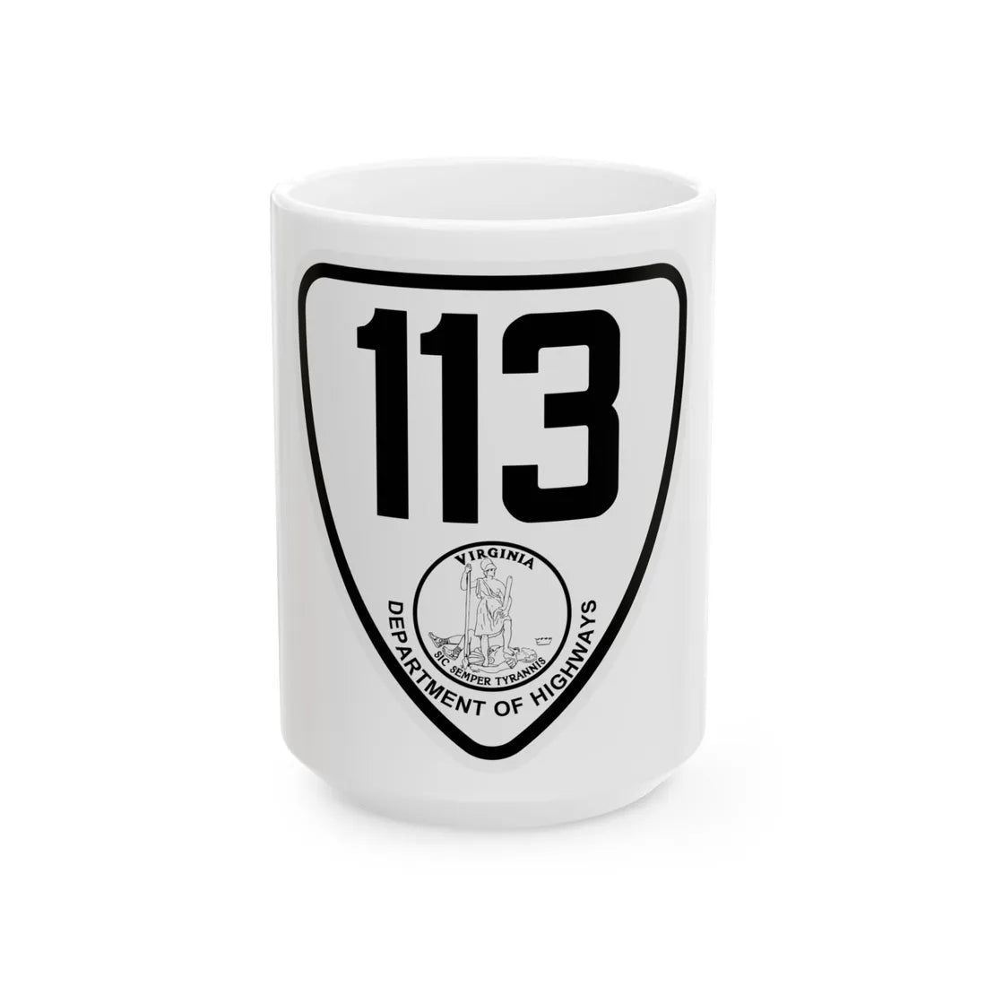 Virginia 113 1924 (Virginia) (Road Sign) White Coffee Mug 15oz - Go Mug Yourself
