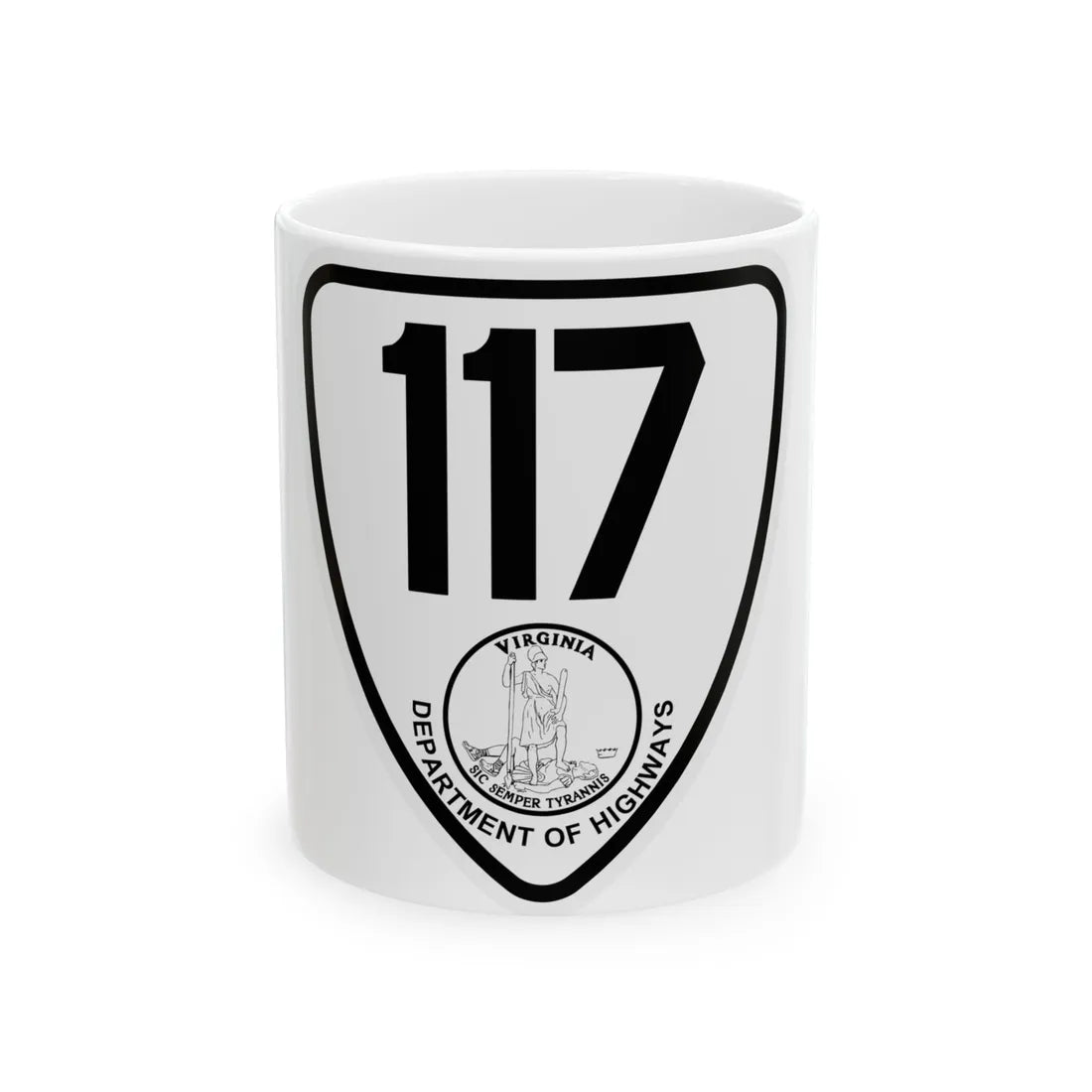 Virginia 117 1924 (Virginia) (Road Sign) White Coffee Mug 11oz - Go Mug Yourself