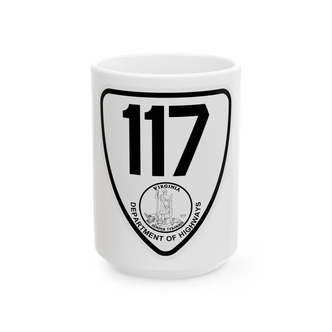 Virginia 117 1924 (Virginia) (Road Sign) White Coffee Mug 15oz - Go Mug Yourself