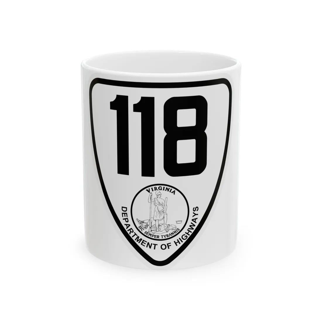 Virginia 118 1924 (Virginia) (Road Sign) White Coffee Mug 11oz - Go Mug Yourself