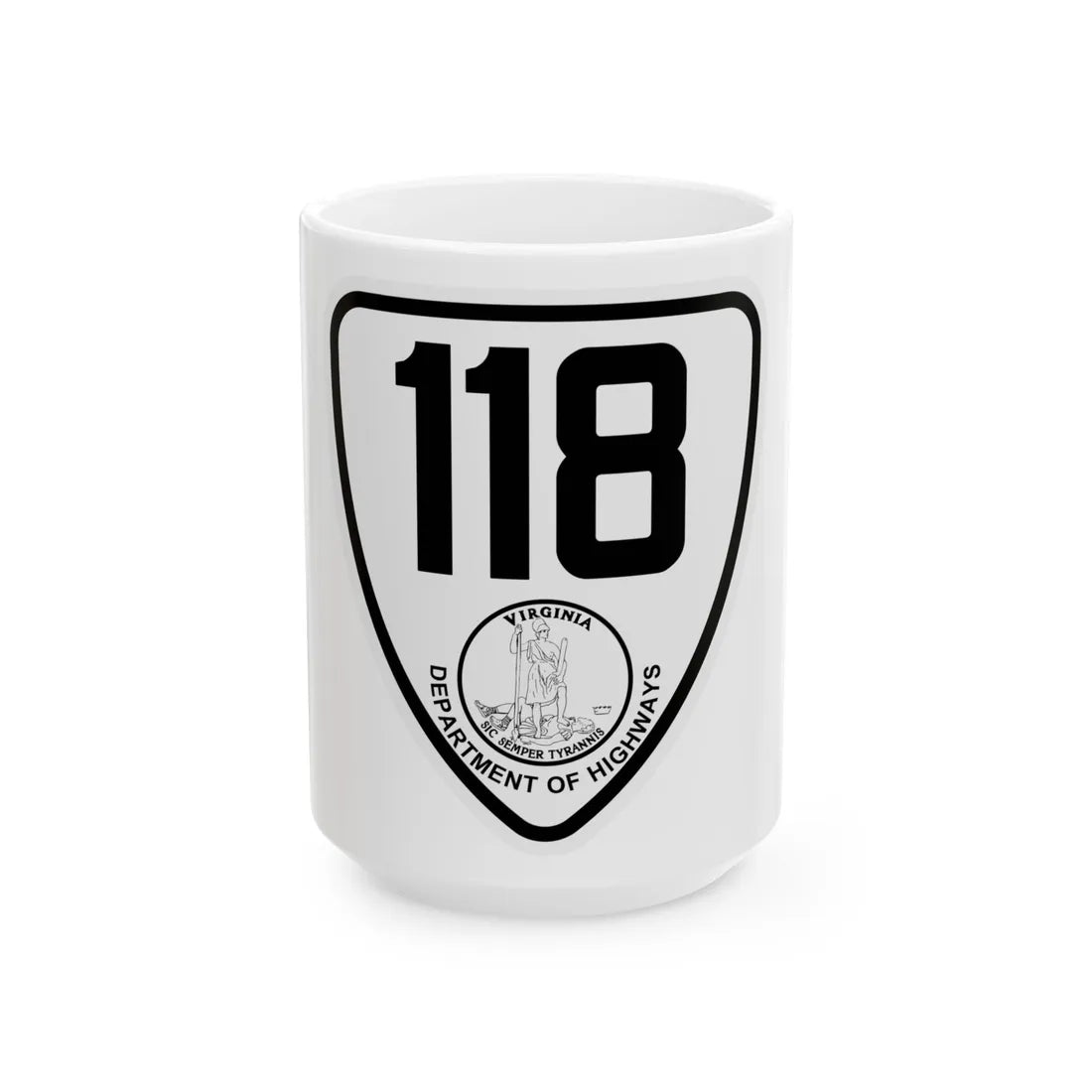 Virginia 118 1924 (Virginia) (Road Sign) White Coffee Mug 15oz - Go Mug Yourself