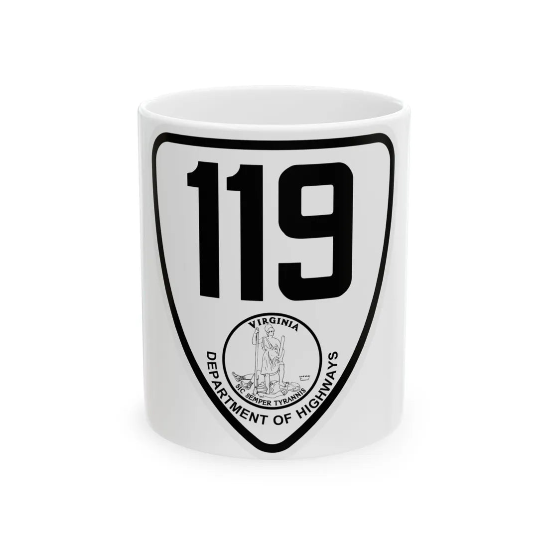 Virginia 119 1924 (Virginia) (Road Sign) White Coffee Mug 11oz - Go Mug Yourself
