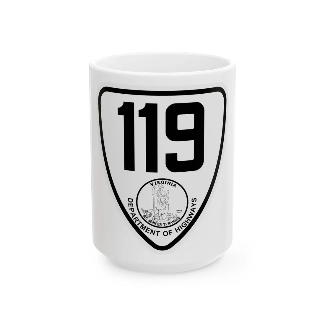 Virginia 119 1924 (Virginia) (Road Sign) White Coffee Mug 15oz - Go Mug Yourself