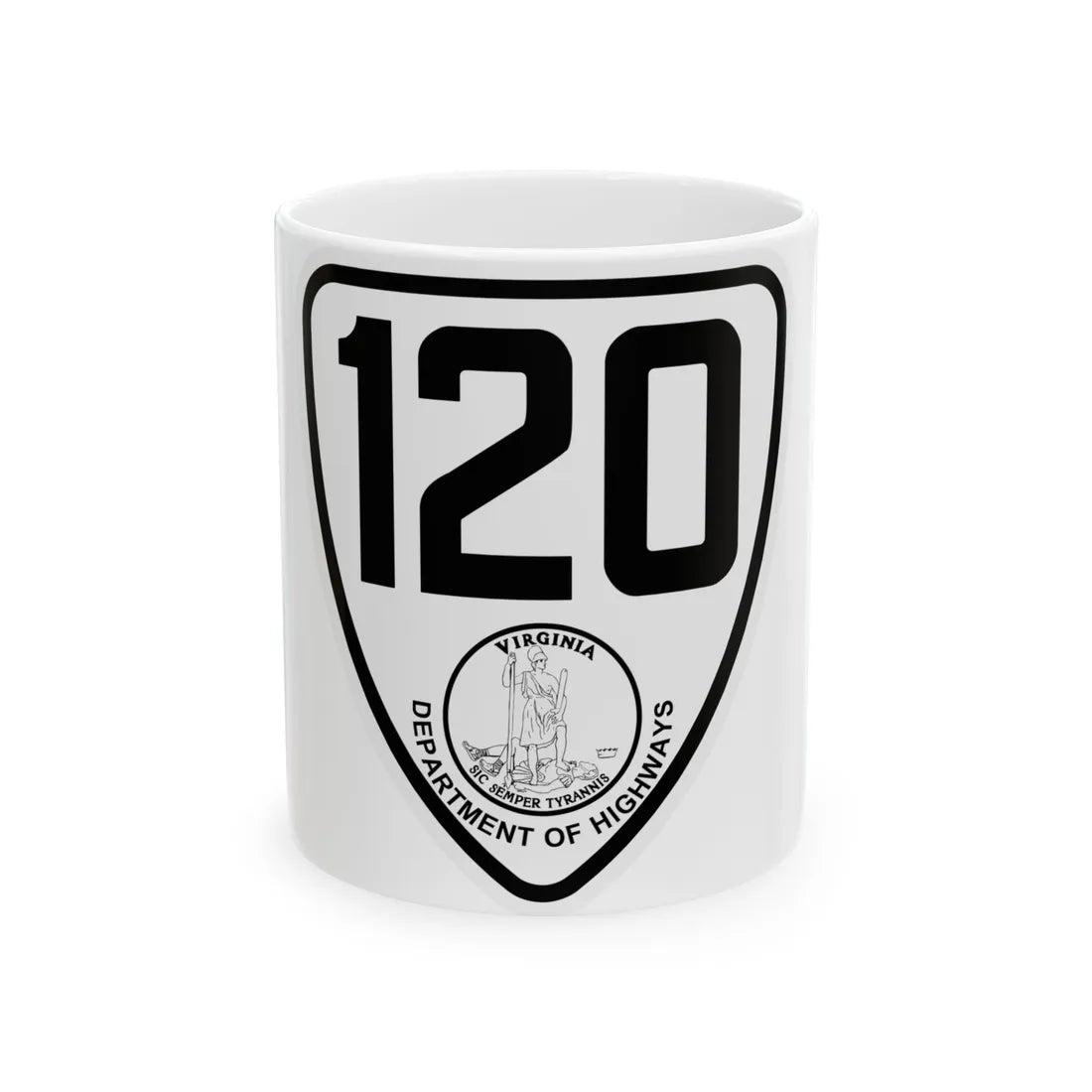 Virginia 120 1924 (Virginia) (Road Sign) White Coffee Mug 11oz - Go Mug Yourself