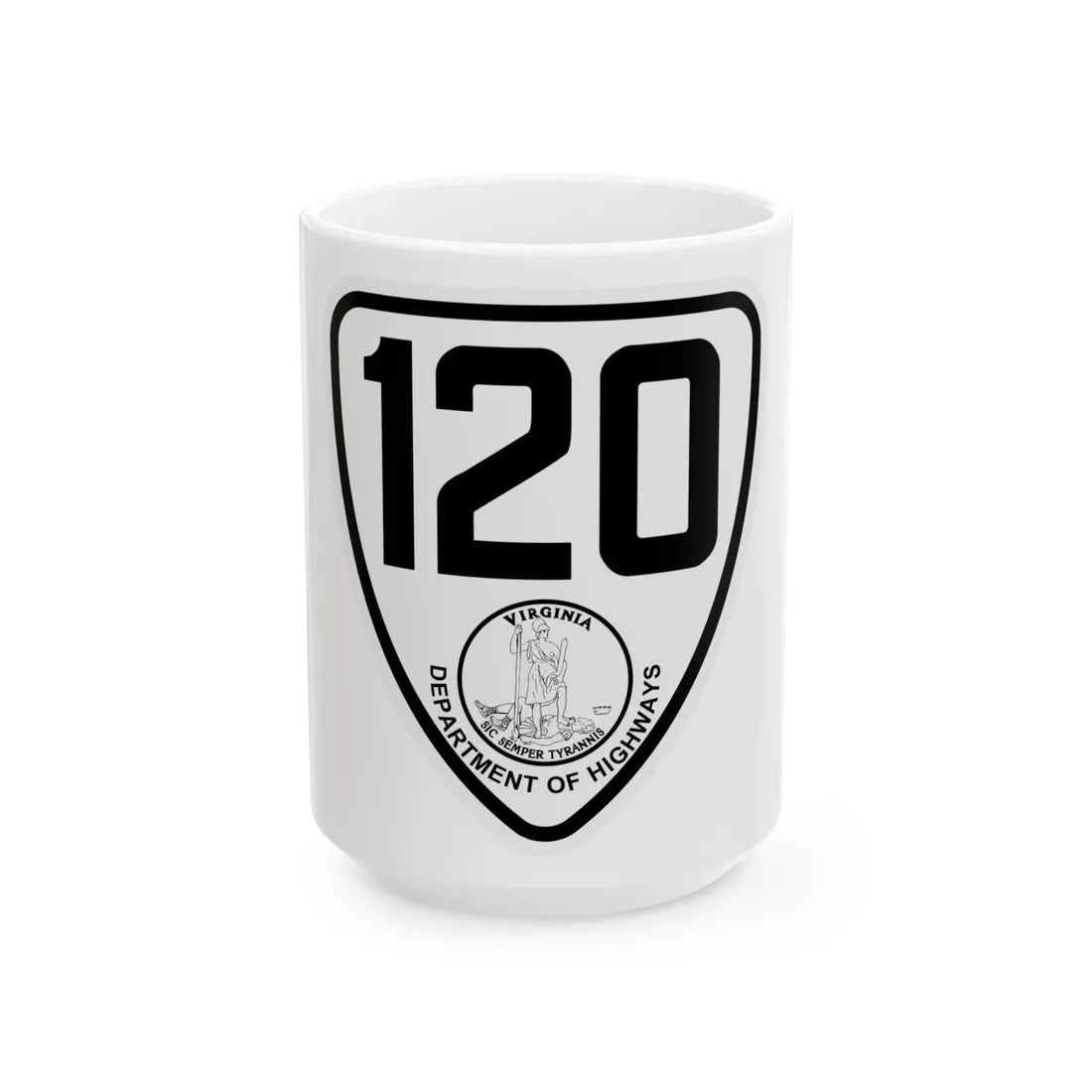 Virginia 120 1924 (Virginia) (Road Sign) White Coffee Mug 15oz - Go Mug Yourself
