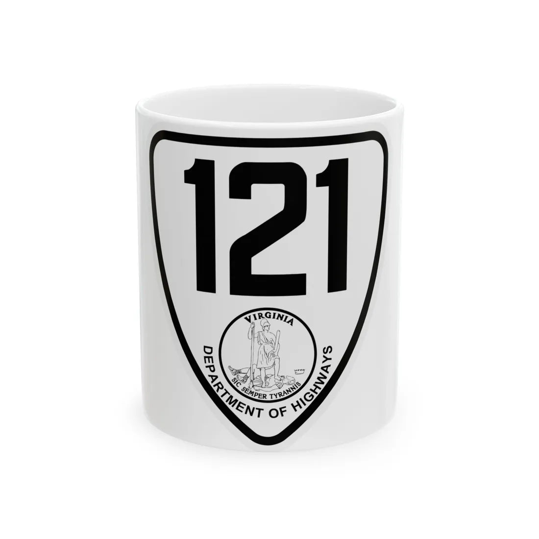 Virginia 121 1924 (Virginia) (Road Sign) White Coffee Mug 11oz - Go Mug Yourself