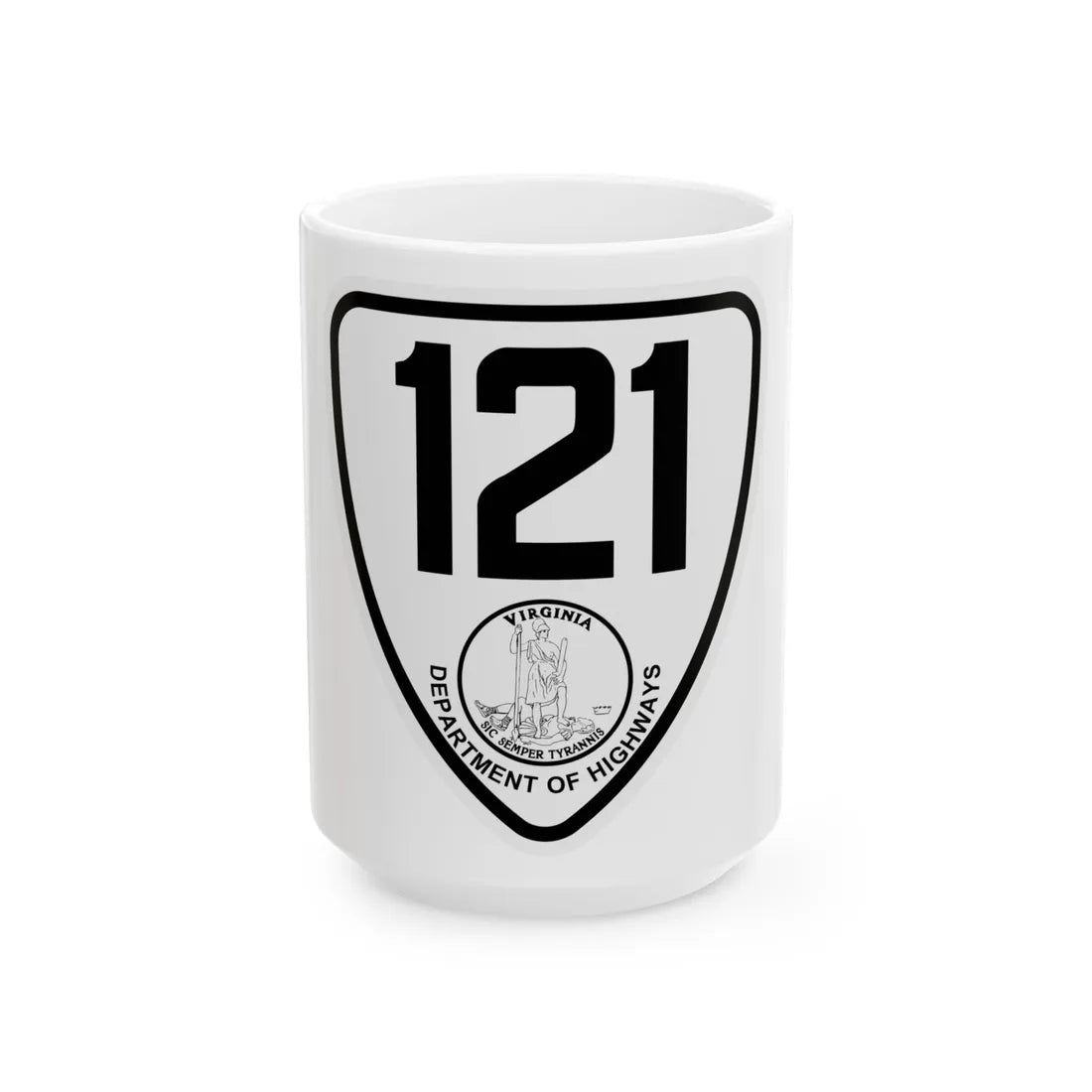 Virginia 121 1924 (Virginia) (Road Sign) White Coffee Mug 15oz - Go Mug Yourself