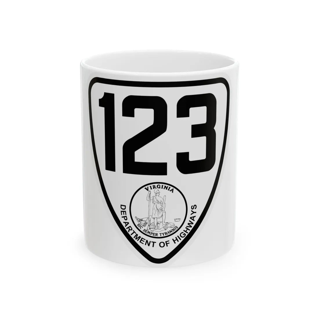 Virginia 123 1924 (Virginia) (Road Sign) White Coffee Mug 11oz - Go Mug Yourself