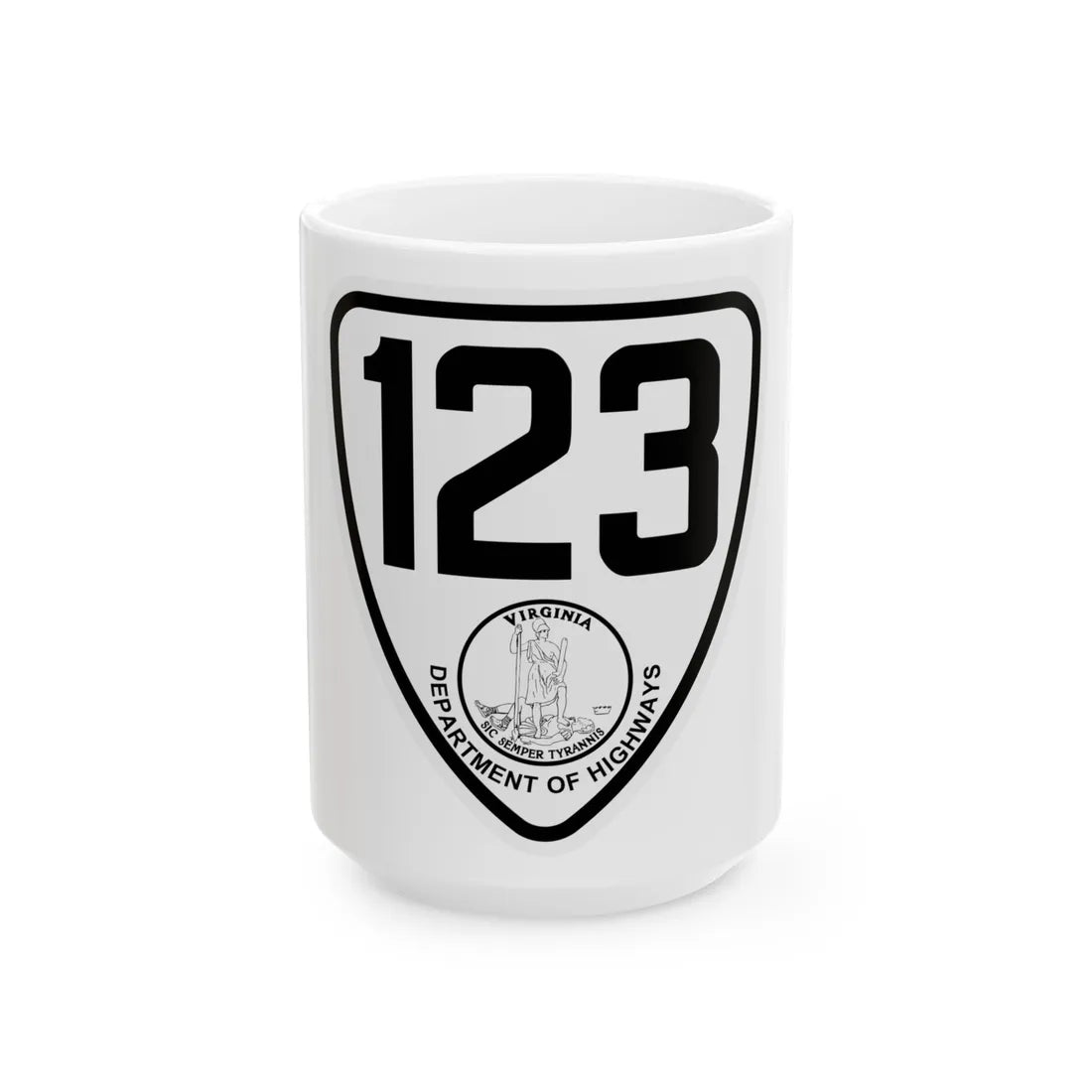 Virginia 123 1924 (Virginia) (Road Sign) White Coffee Mug 15oz - Go Mug Yourself