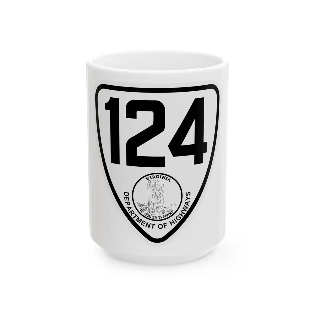 Virginia 124 1924 (Virginia) (Road Sign) White Coffee Mug 15oz - Go Mug Yourself