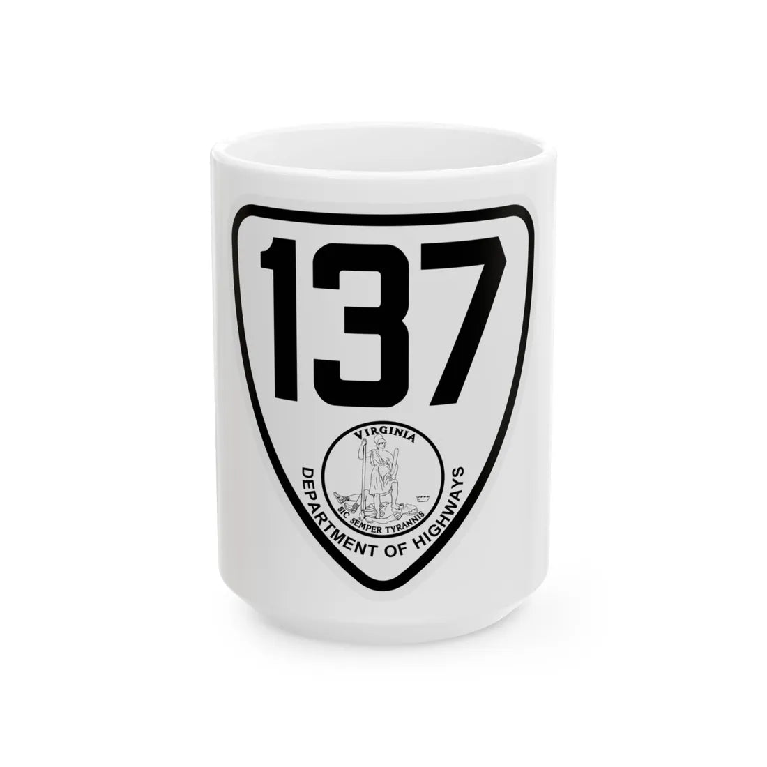 Virginia 137 1924 (Virginia) (Road Sign) White Coffee Mug 15oz - Go Mug Yourself