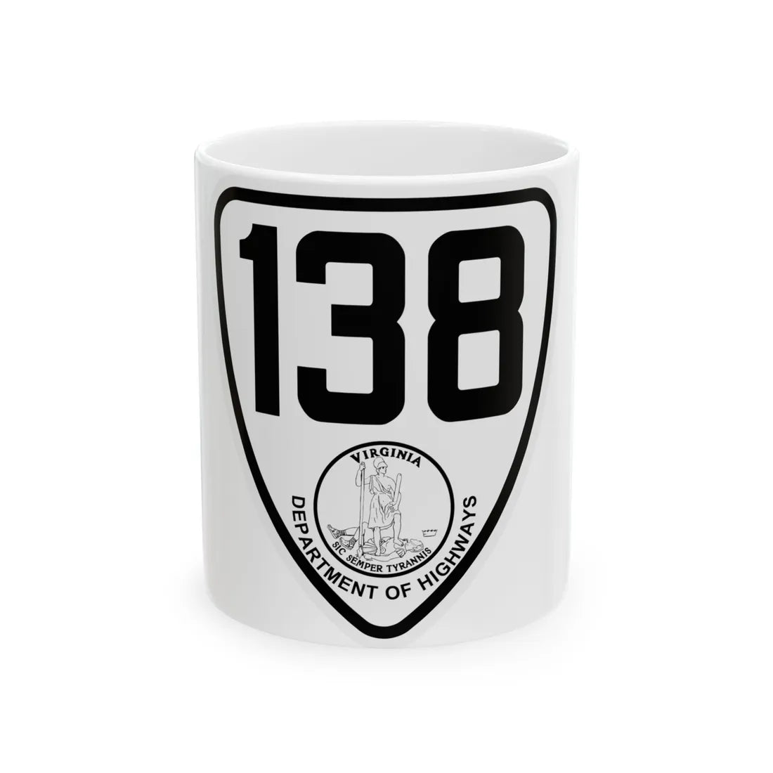 Virginia 138 1924 (Virginia) (Road Sign) White Coffee Mug 11oz - Go Mug Yourself