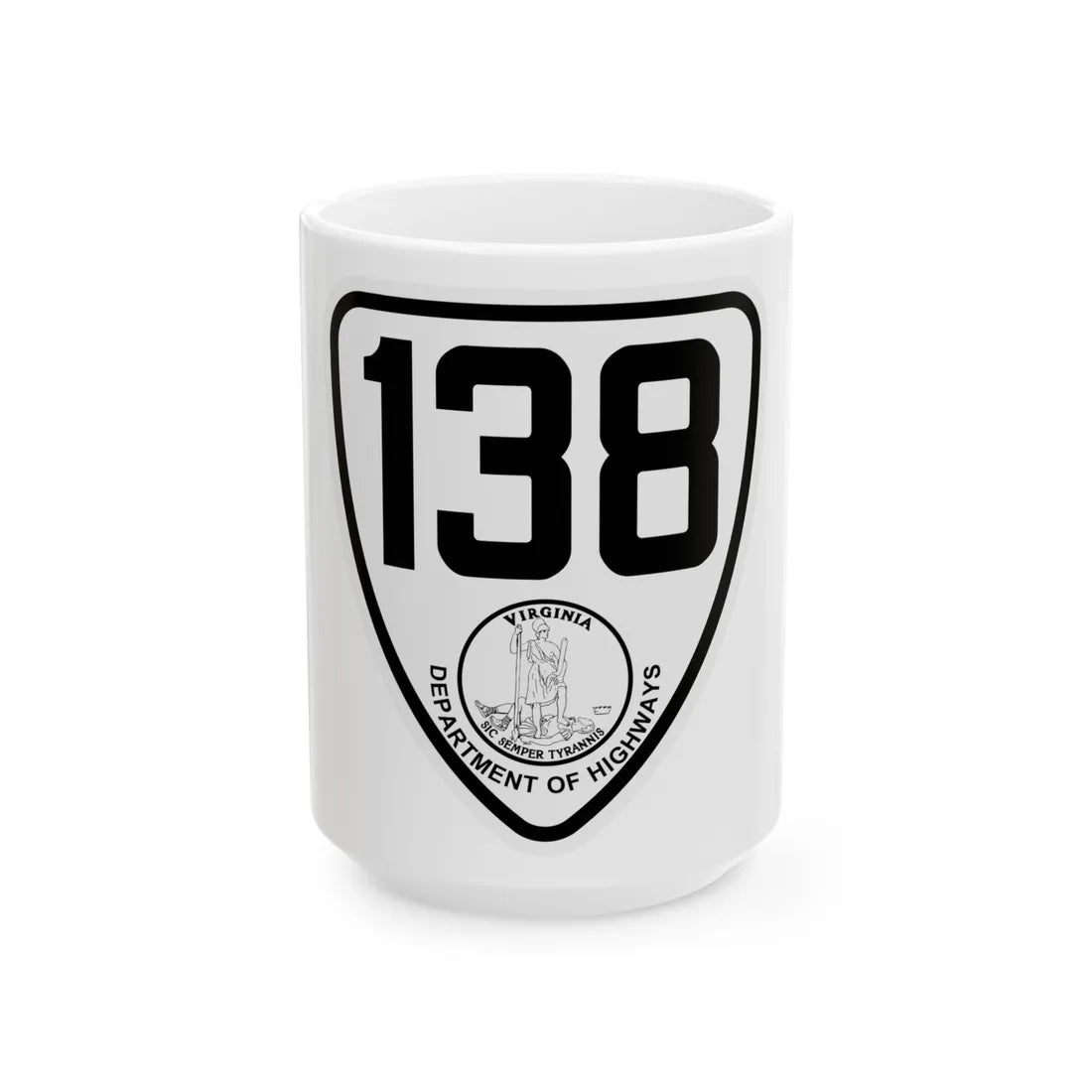 Virginia 138 1924 (Virginia) (Road Sign) White Coffee Mug 15oz - Go Mug Yourself