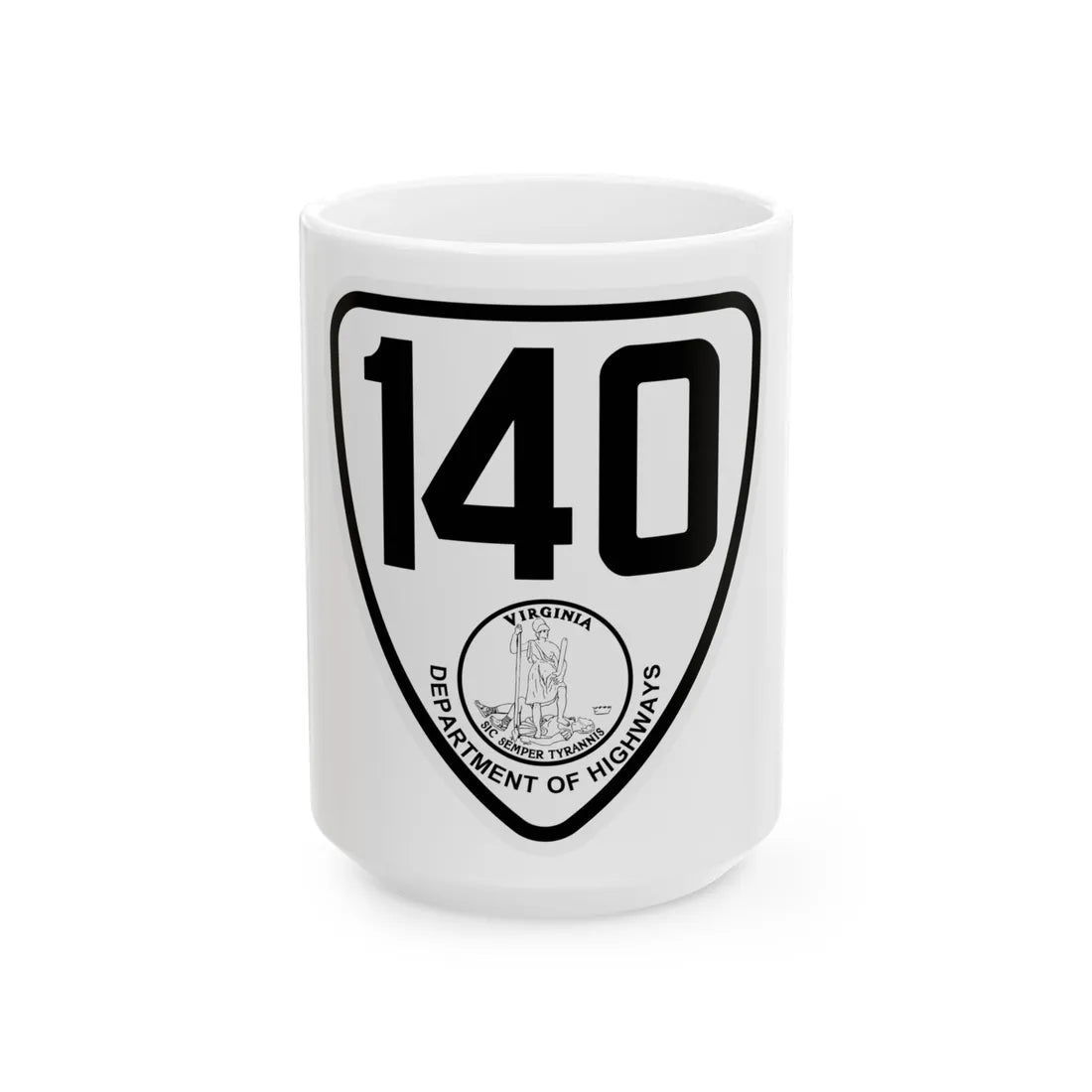 Virginia 140 1924 (Virginia) (Road Sign) White Coffee Mug 15oz - Go Mug Yourself