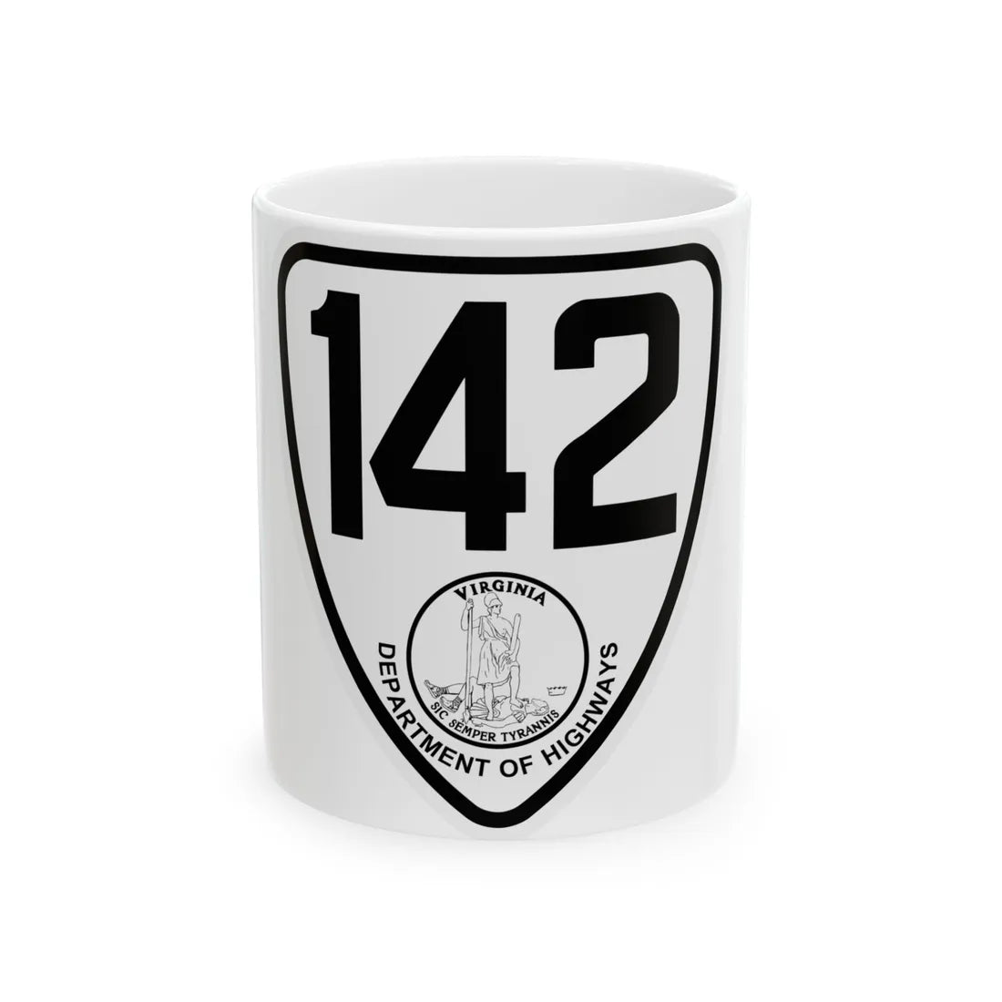 Virginia 142 1924 (Virginia) (Road Sign) White Coffee Mug 11oz - Go Mug Yourself