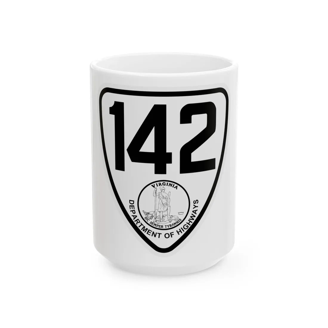 Virginia 142 1924 (Virginia) (Road Sign) White Coffee Mug 15oz - Go Mug Yourself