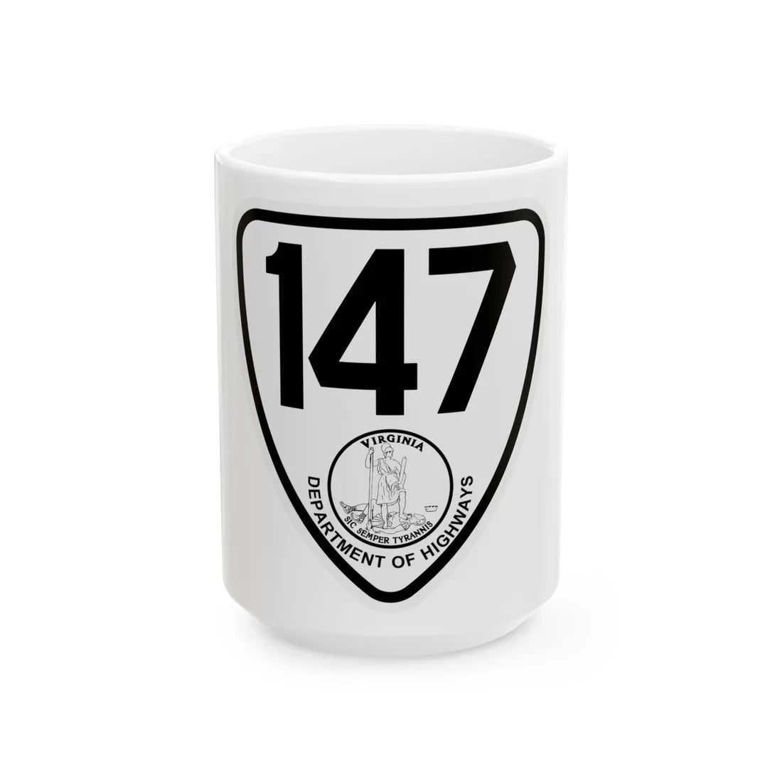 Virginia 147 1924 (Virginia) (Road Sign) White Coffee Mug 15oz - Go Mug Yourself