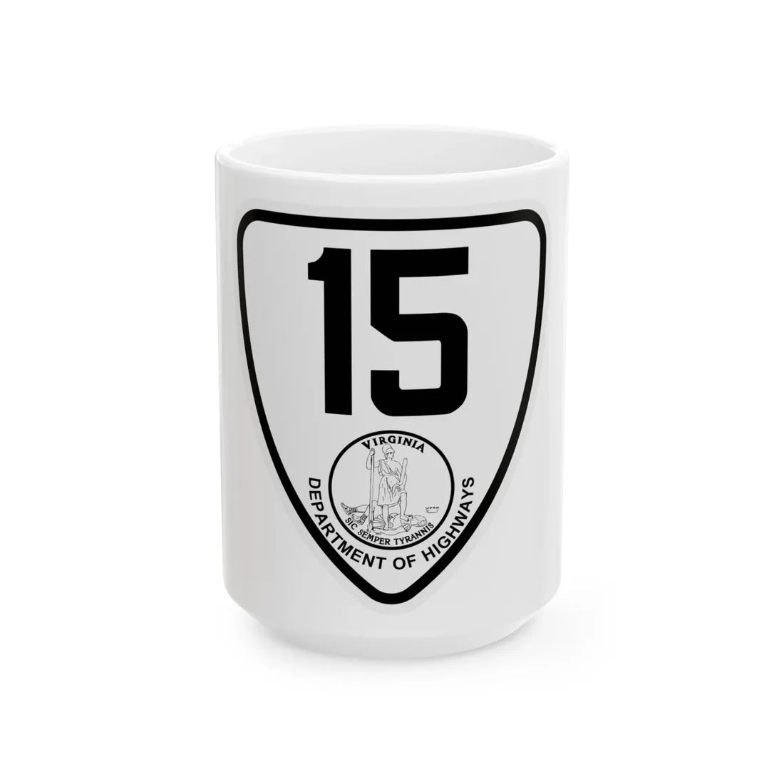 Virginia 15 1924 (Virginia) (Road Sign) White Coffee Mug 15oz - Go Mug Yourself