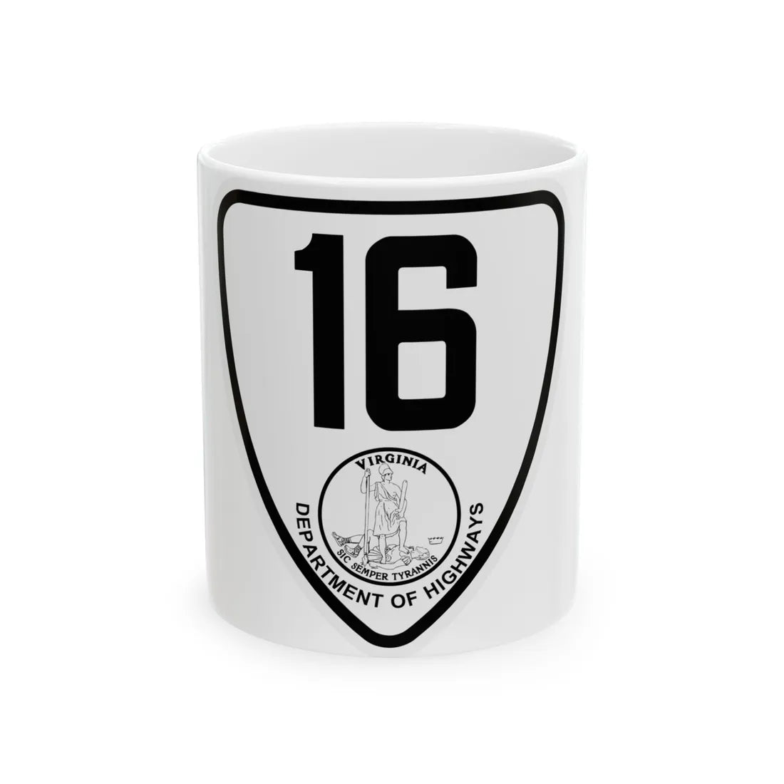 Virginia 16 1924 (Virginia) (Road Sign) White Coffee Mug 11oz - Go Mug Yourself