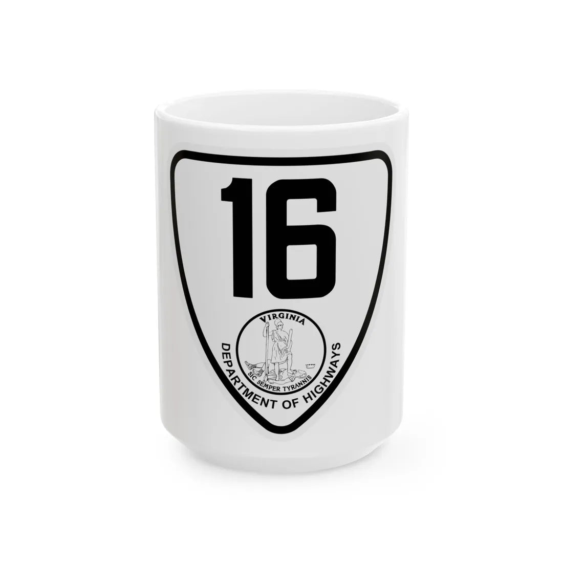 Virginia 16 1924 (Virginia) (Road Sign) White Coffee Mug 15oz - Go Mug Yourself