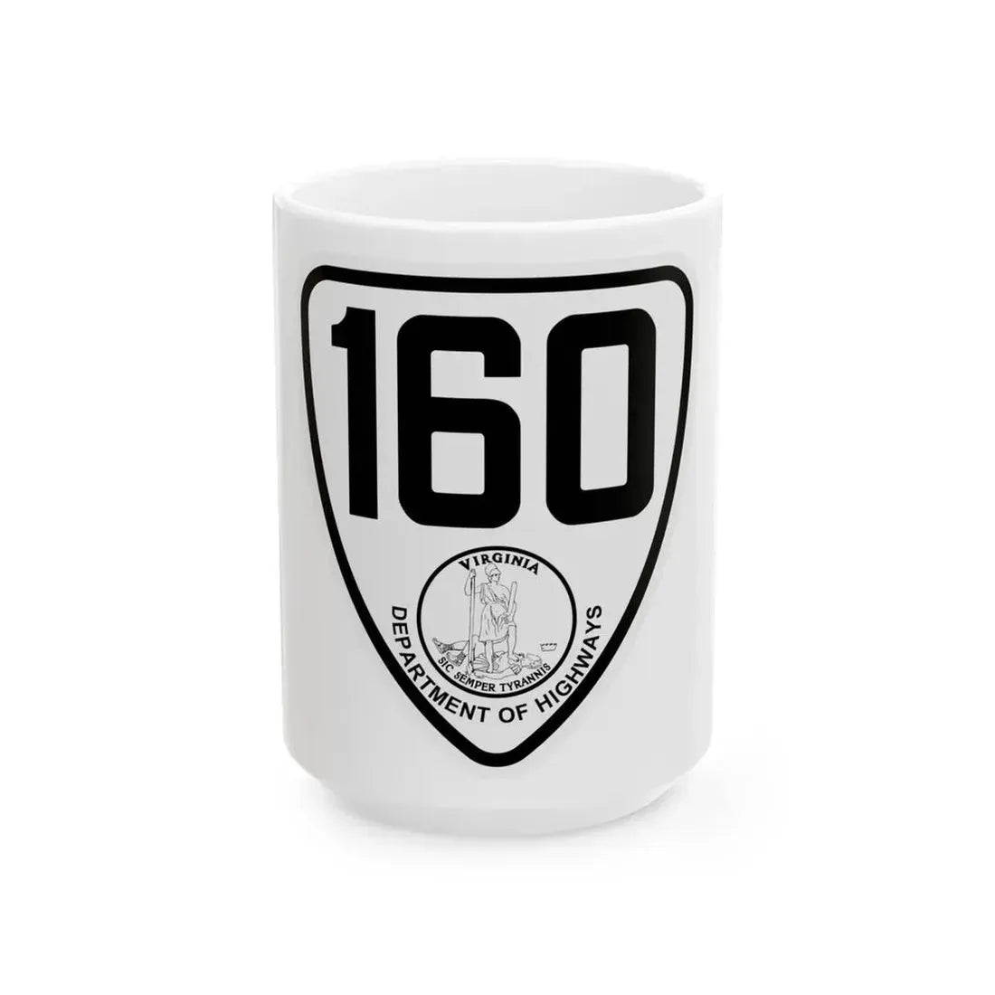 Virginia 160 1924 (Virginia) (Road Sign) White Coffee Mug 15oz - Go Mug Yourself